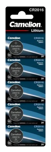 Элемент питания литиевый CR2016 BL-5 (блист.5шт) Camelion 1593