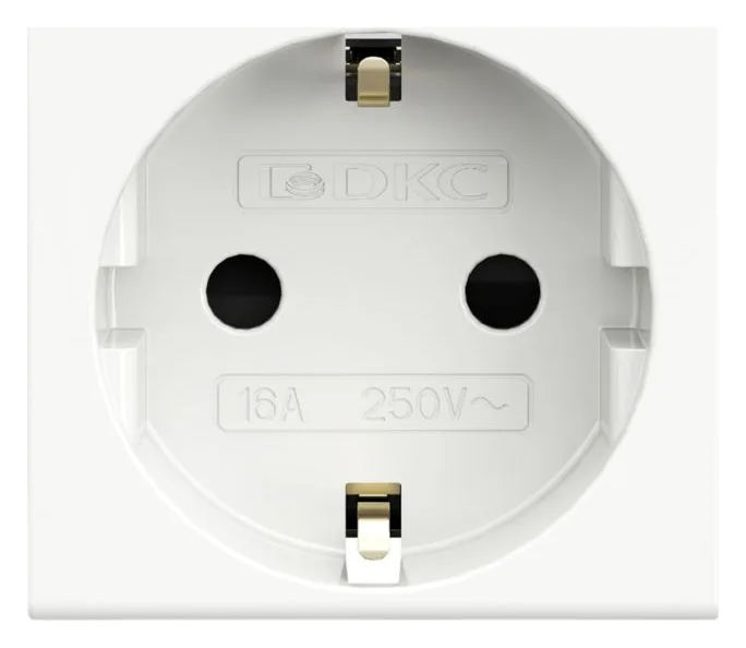 Розетка 1-м 2мод. Viva 16А IP20 2P+E с заземл. защ. шторки бел. DKC 45005