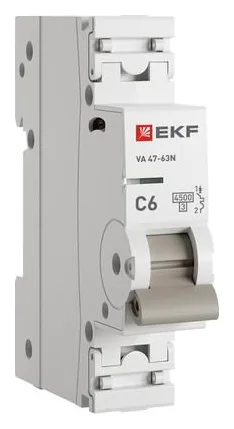 Выключатель автоматический 1п C 6А 4.5кА ВА 47-63N PROxima EKF M634106C
