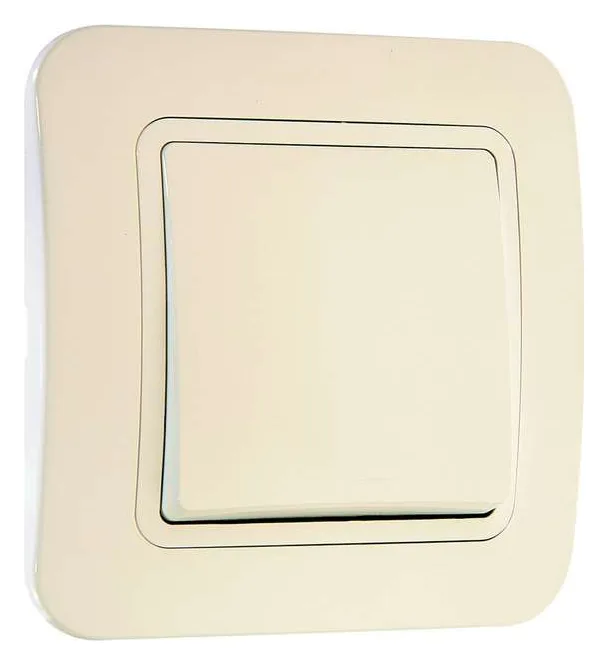 Переключатель проходной 1-кл. СП Lillium 10А IP20 крем./крем. Makel 70205