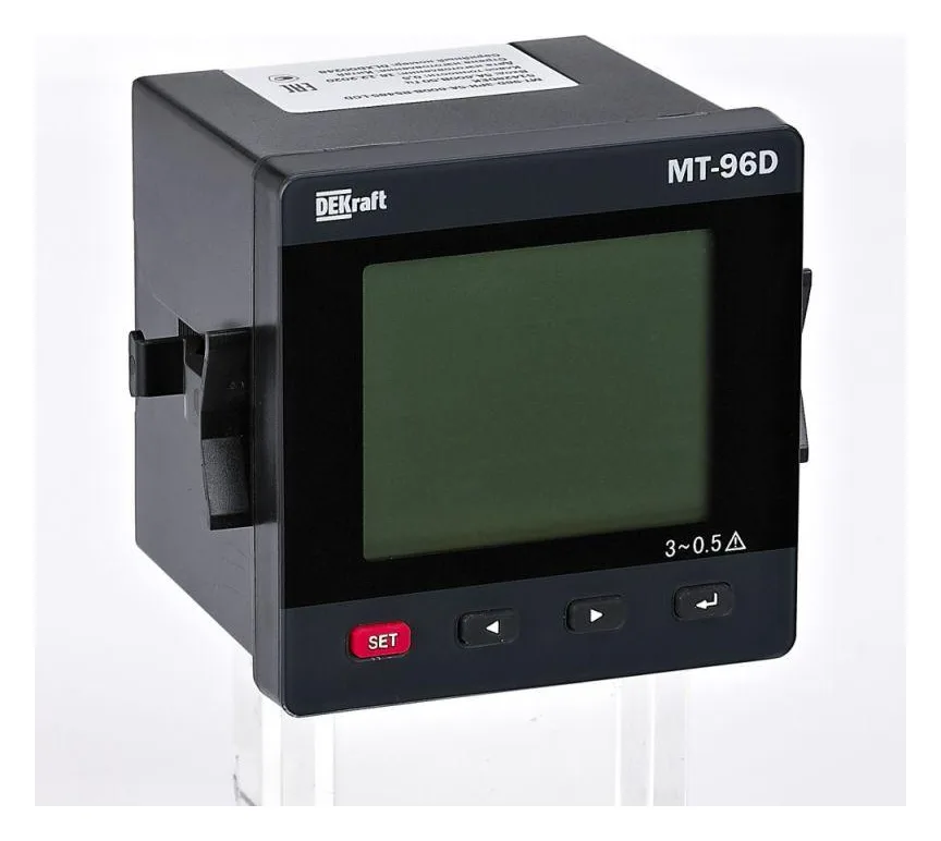 Мультиметр цифровой МТ-96D 3ф вх. 600В 5А RS-485 96х96мм LCD-дисплей DEKraft 51428DEK