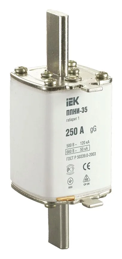 Вставка плавкая ППНИ-35 250А габарит 1 IEK DPP30-250