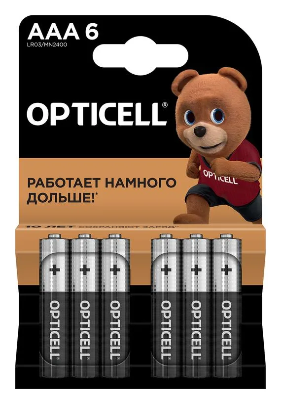 Элемент питания алкалиновый AAA/LR03 (блист. 6шт) Basic Opticell 5051007
