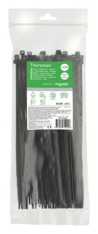 Стяжка кабельная 250х4.8 черн. (уп.100шт) SchE IMT46265