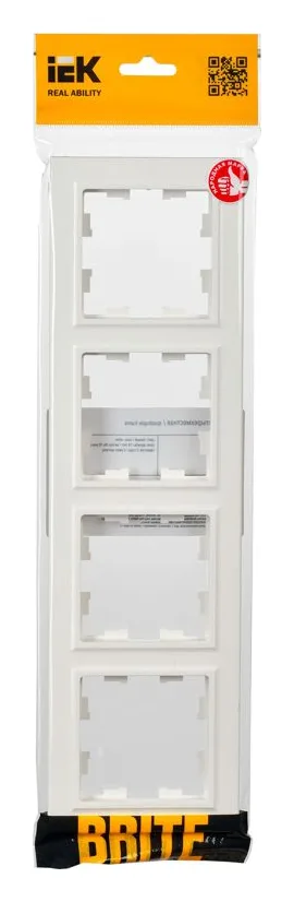 Рамка 4-м BRITE РУ-4-БрБ бел. IEK BR-M42-K01