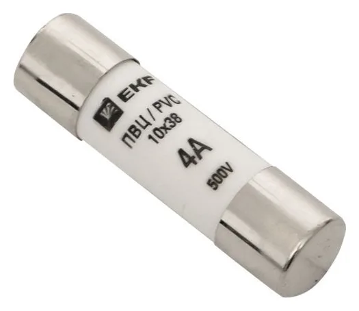 Вставка плавкая цилиндрическая ПВЦ 10х38 4А EKF pvc-10x38-4