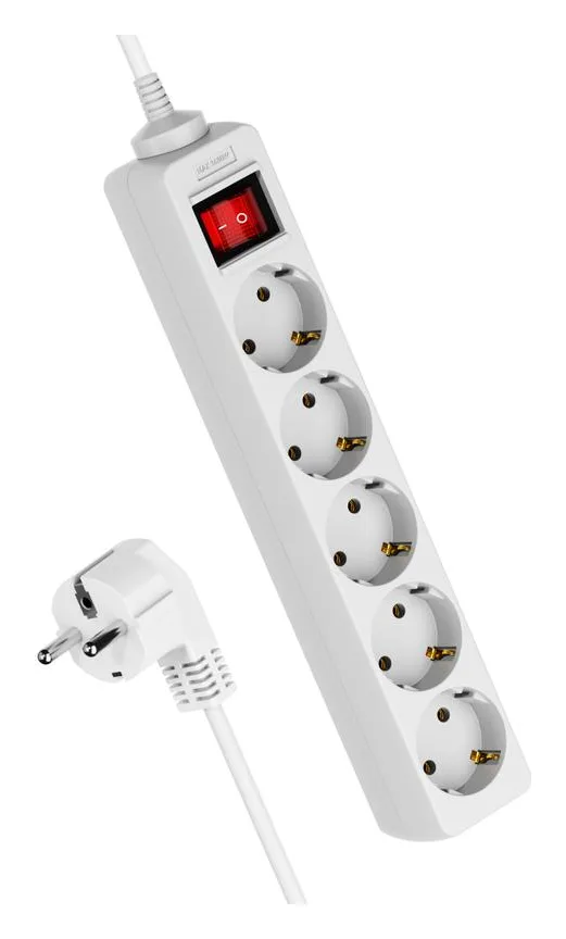 Удлинитель 5х5м с заземл. 16А IP20 ПВС 3х1 с выкл. КОСМОС YKsm5m-5g-Z-V(K)