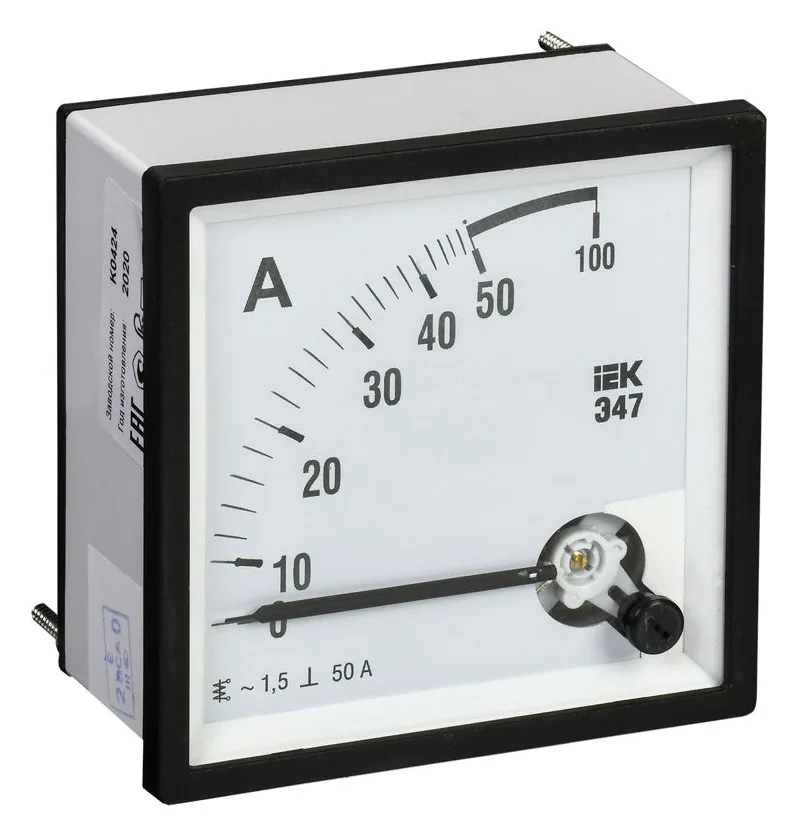 Амперметр Э47 72х72мм 50А кл. точн. 1.5 IEK IPA10-6-0050-E
