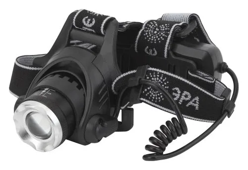 Фонарь аккумуляторный налобный GA-805 CREE 5Вт регулир. фокус литиевый аккум. 2.5А.ч алюм. USB пластик. (кор.) Эра Б0039625