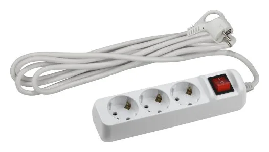 Удлинитель 3х5м с заземл. 10А IP20 UX-3es-5m ПВС 3х0.75 с выкл. Эра Б0035755