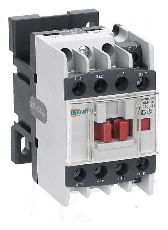 Контактор КМ-103 12А кат. 380В AC 1НО+1НЗ AC-3 DEKraft 22109DEK