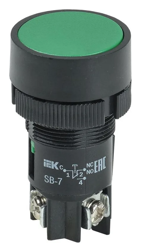 Кнопка SВ-7 "Пуск" d22мм 1НО+1НЗ 240В зел. GENERICA BBT40-SB7-K06