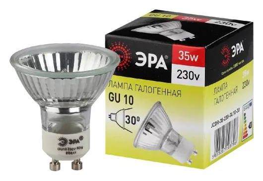 Лампа галогенная GU10-JCDR (MR16) -35W-230V ЭРА C0027385