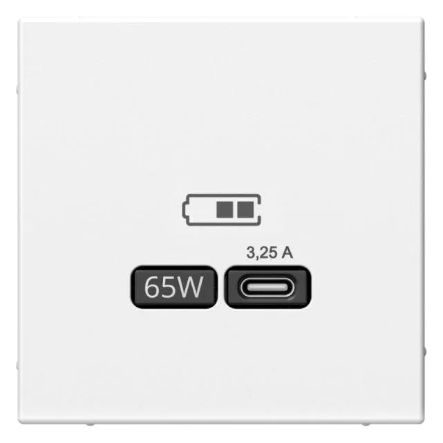 Розетка USB ArtGallery тип C 65Вт QC PD высокоскор. ЗУ механизм бел. SE GAL000127