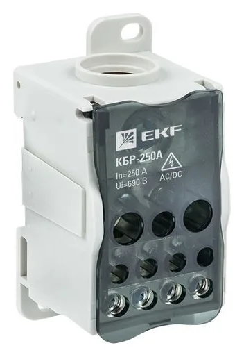 Блок распределительный КРОСС крепеж на панель и DIN КБР-250А EKF plc-kbr250