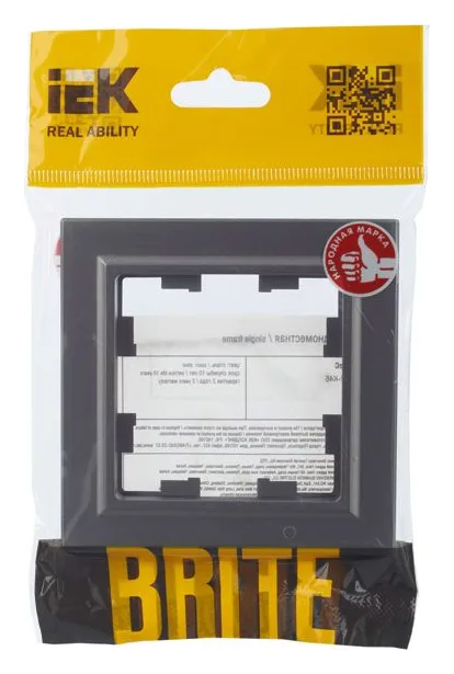 Рамка 1-м BRITE РУ-1-БрС сталь IEK BR-M12-K46