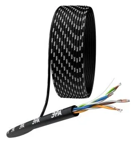 Кабель витая пара U/UTP кат.5E 4х2х24AWG solid CCA PE Outdoor Simple черн. (м) UL-4-PE-A Эра Б0044436