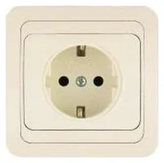 Розетка 1-м СП Mimoza 16А IP20 с заземл. крем./крем. Makel 25028