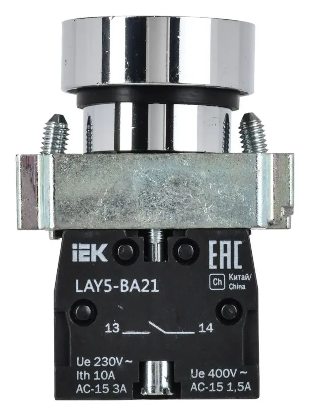 Кнопка LAY5-BA21 1НО без подсветки черн. KARAT IEK BBT60-BA-K02