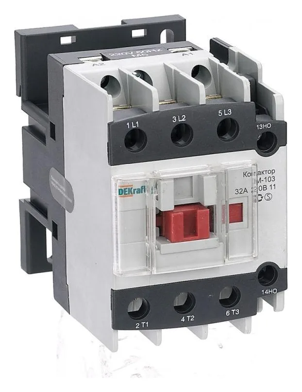 Контактор КМ-103 32А кат. 220В AC 1НО+1НЗ AC-3 DEKraft 22123DEK