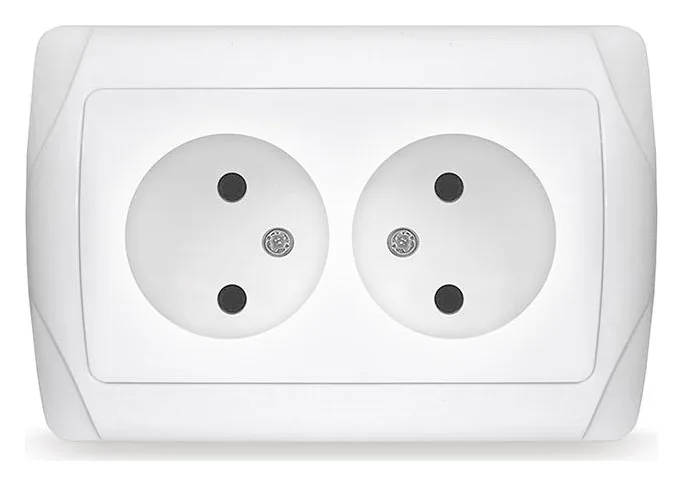 Розетка 2-м СП Маргарита 16А IP20 без заземл. бел. UNIVersal М0102