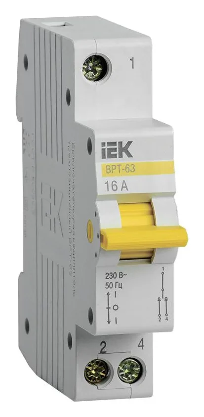 Выключатель-разъединитель трехпозиционный 1п ВРТ-63 16А KARAT IEK MPR10-1-016
