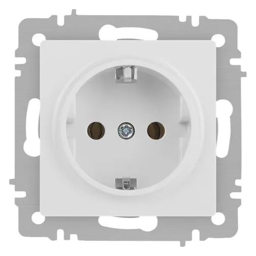 Розетка 1-м СП Accent 6-202-01 16А IP20 250В 2P+E Schuko AL/CU бел. Intro Б0063678