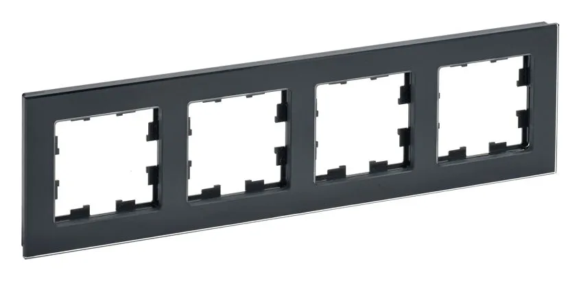Рамка 4-м BRITE РУ-4-2-БрЧ стекло черн. IEK BR-M42-G-K02