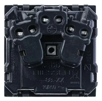 Розетка 1-м СП 2мод. Zenit 16А IP21 250В с заземл. Schuko защ. шторки механизм антрацит ABB 2CLA228800N1801