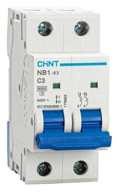 Выключатель автоматический модульный 2п C 3А 6кА NB1-63 (R) CHINT 179662