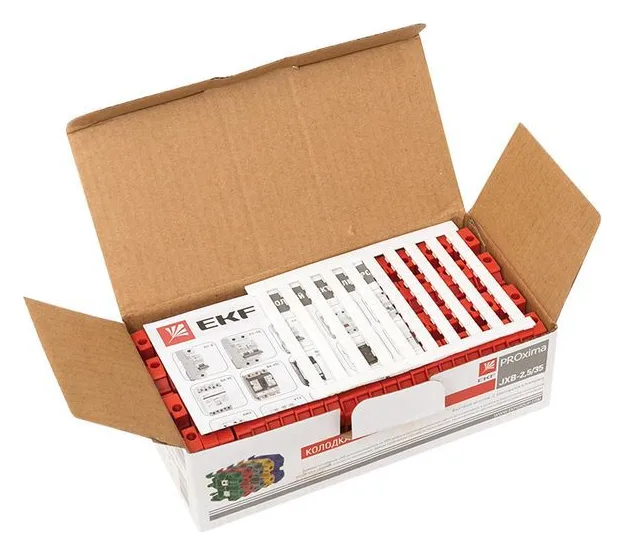 Колодка клеммная JXB-2.5/35 (25а) крас. EKF plc-jxb-2.5/35r