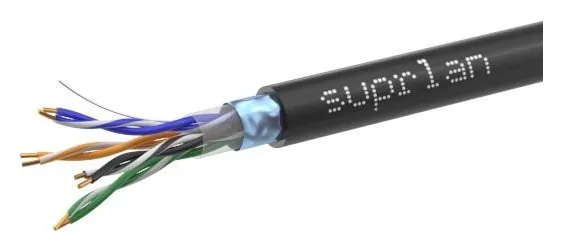 Кабель витая пара F/UTP кат.5E 4х2х24AWG solid Cu PE Out. Median 305м (м) SUPRLAN 01-1034-1