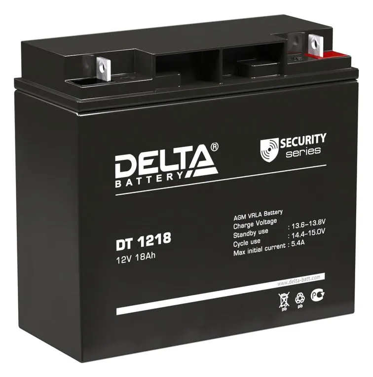 Аккумулятор ОПС 12В 18А.ч DT 1218 Delta 4614010040015