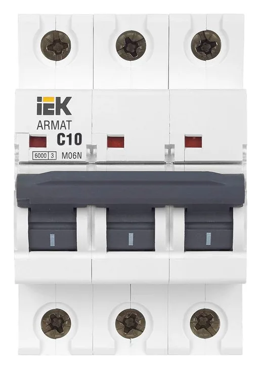 Выключатель автоматический модульный 3п C 10А M06N ARMAT IEK AR-M06N-3-C010