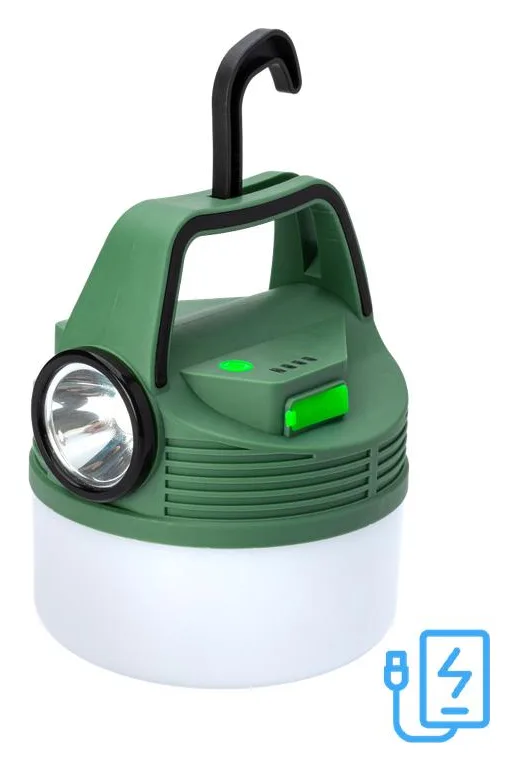 Фонарь аккумуляторный кемпинговый походный 16Вт SMD LED+3Вт LED Li-ion 18650 2400мА.ч Power-bank корпус ABS-пластик индикатор уровня заряда USB-шнур складной крючок для подвешивания матов. рассеив. КОСМОС KOC616Lit