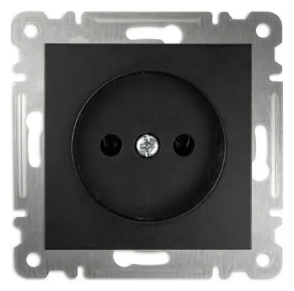 Розетка 1-м без заземл. СП 16А IP20 250В механизм Karea черн. Makel 57054022