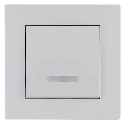 Выключатель 1-клав. с подсветкой Karea RIZZ бел. Makel 88001021