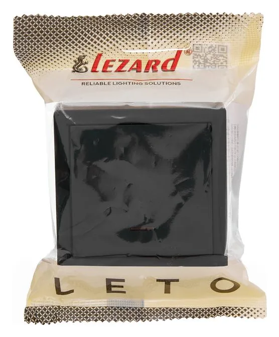 Выключатель 1-кл. ОП LETO 10А IP20 с индикацией черн. бархат LEZARD 752-4200-111