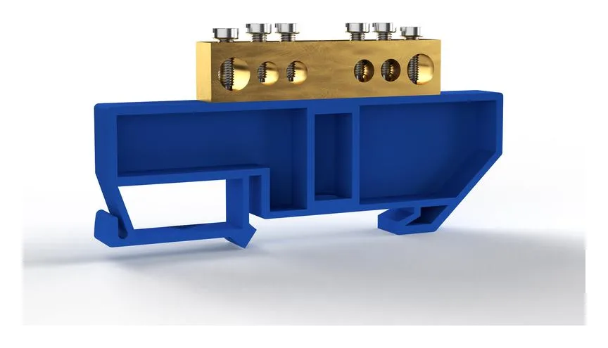 Шина нулевая на DIN-изоляторе 8х12мм 6 отвер. латунь TOKOV ELECTRIC TKE-BCB-812-6-DIN/N