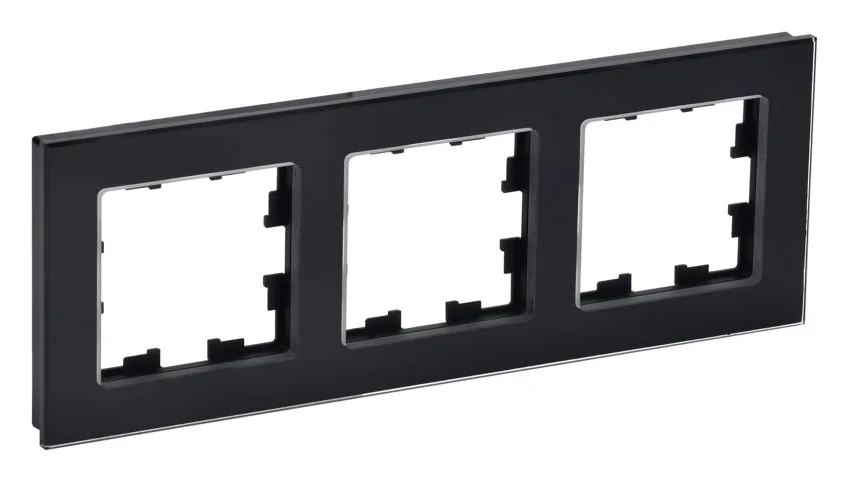 Рамка 3-м BRITE РУ-3-2-БрЧ стекло черн. IEK BR-M32-G-K02
