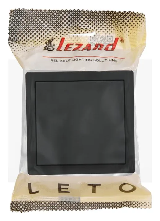 Выключатель 1-кл. ОП LETO черн. бархат LEZARD 752-4200-100
