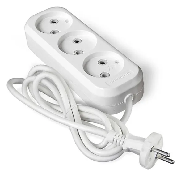 Удлинитель 3х2м без заземл. 6А IP20 У6-639М ПВС 2х0.75 UNIVersal 639М-02