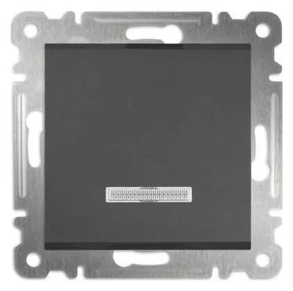 Выключатель 1-кл. СП Karea 10А IP20 с подсветкой механизм дым. металлик Makel 57050021