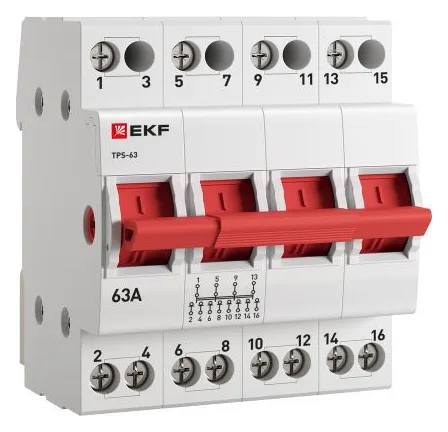 Переключатель трехпозиционный ТПС-63 4P 63А PROxima EKF TPS463