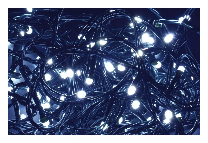 Гирлянда "Нить" 5м 50LED бел. IP20 провод зел. 230В с контроллером 8 режимов IEK LGDB110-2-050-05-G-S-20