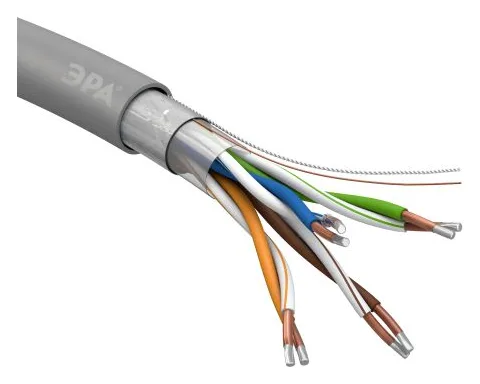 Кабель витая пара F/UTP кат.5E 4х2х24AWG solid CCA PVC Simple сер. (м) FL-4-PVC-A Эра Б0044440