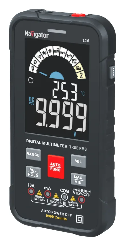 Мультиметр 95 771 NMT-Mm-116 True RMS Smart цветной дисплей Navigator 95771