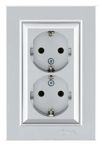 Розетка 2-я с/з СП Karea 16А IP20 серебр. Makel 56065082
