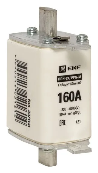 Вставка плавкая ППН-33 160/160А габарит 00 PROxima EKF fus-33/160