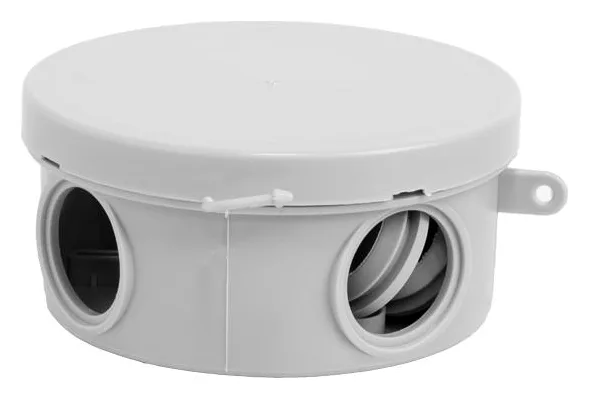 Коробка распределительная ОП 85х40мм 4 каб. вводов IP54 сер. (круг.) TOKOV ELECTRIC TKE-KR-85-40-C06